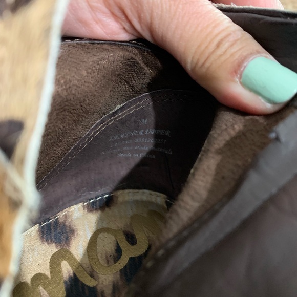 Sam Edelman  Calf Hair Leather Leopard Ankle Booties - Picture 8 of 8